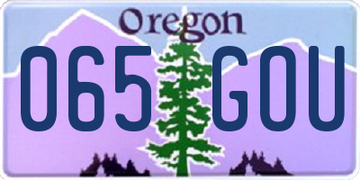 OR license plate 065GOU