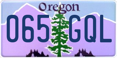 OR license plate 065GQL