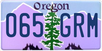 OR license plate 065GRM