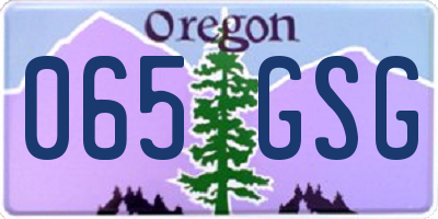 OR license plate 065GSG