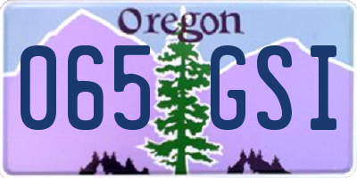 OR license plate 065GSI