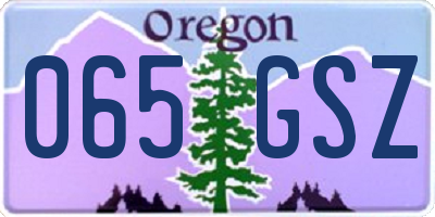 OR license plate 065GSZ