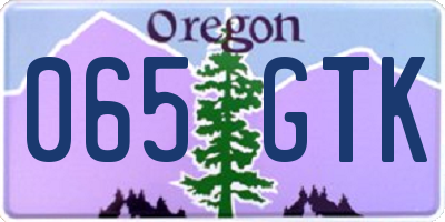 OR license plate 065GTK