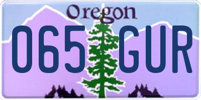 OR license plate 065GUR