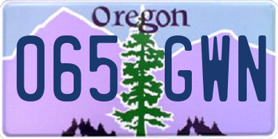 OR license plate 065GWN