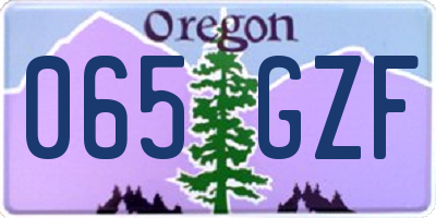 OR license plate 065GZF