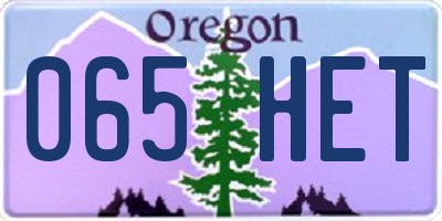 OR license plate 065HET