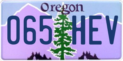 OR license plate 065HEV