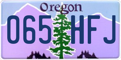 OR license plate 065HFJ