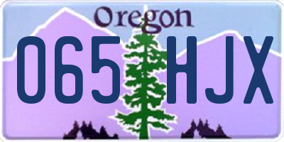 OR license plate 065HJX