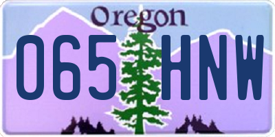 OR license plate 065HNW