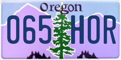 OR license plate 065HOR