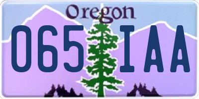OR license plate 065IAA