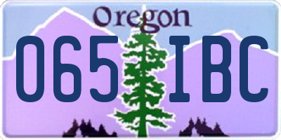 OR license plate 065IBC