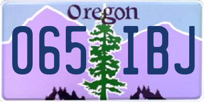OR license plate 065IBJ