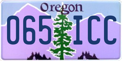 OR license plate 065ICC