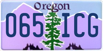 OR license plate 065ICG
