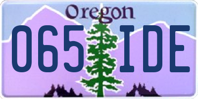 OR license plate 065IDE