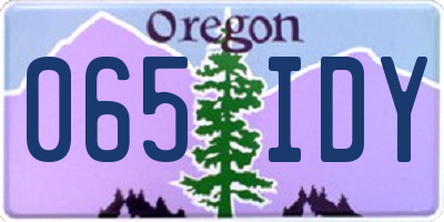 OR license plate 065IDY