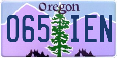 OR license plate 065IEN