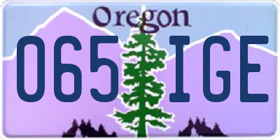 OR license plate 065IGE