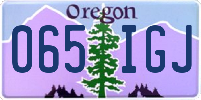 OR license plate 065IGJ