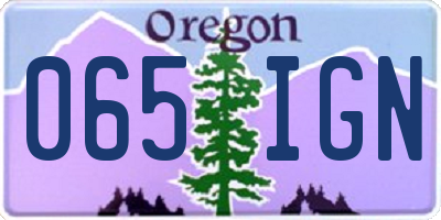 OR license plate 065IGN