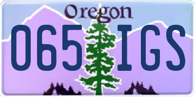 OR license plate 065IGS