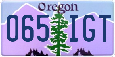 OR license plate 065IGT