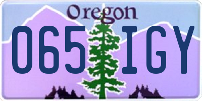 OR license plate 065IGY