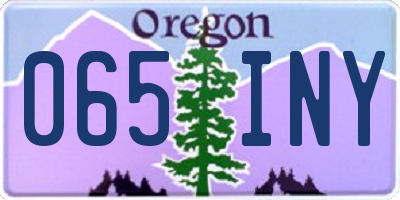 OR license plate 065INY