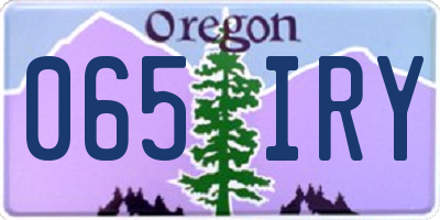 OR license plate 065IRY