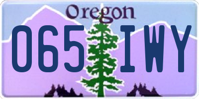 OR license plate 065IWY