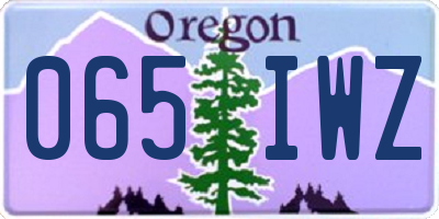 OR license plate 065IWZ