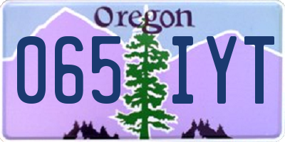 OR license plate 065IYT