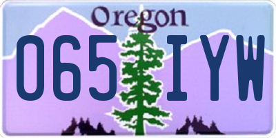 OR license plate 065IYW