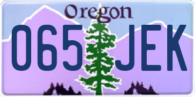 OR license plate 065JEK