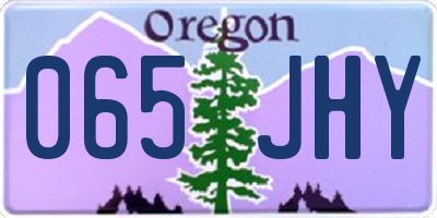 OR license plate 065JHY