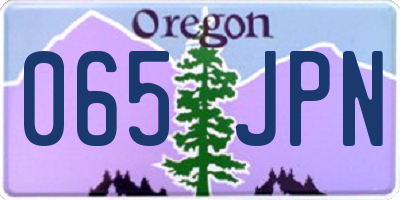 OR license plate 065JPN