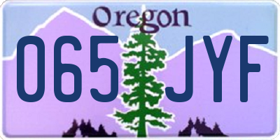 OR license plate 065JYF