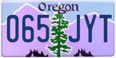 OR license plate 065JYT