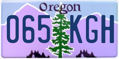 OR license plate 065KGH
