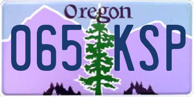OR license plate 065KSP