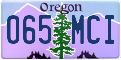 OR license plate 065MCI