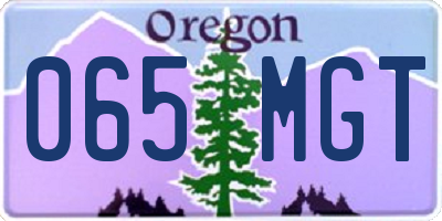OR license plate 065MGT
