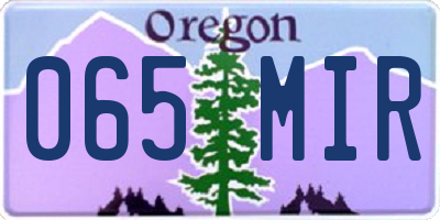 OR license plate 065MIR