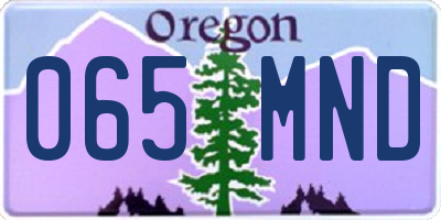 OR license plate 065MND