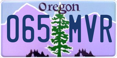 OR license plate 065MVR
