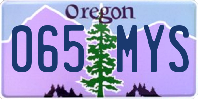 OR license plate 065MYS