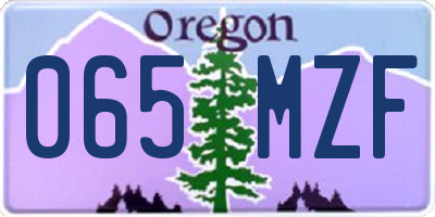 OR license plate 065MZF
